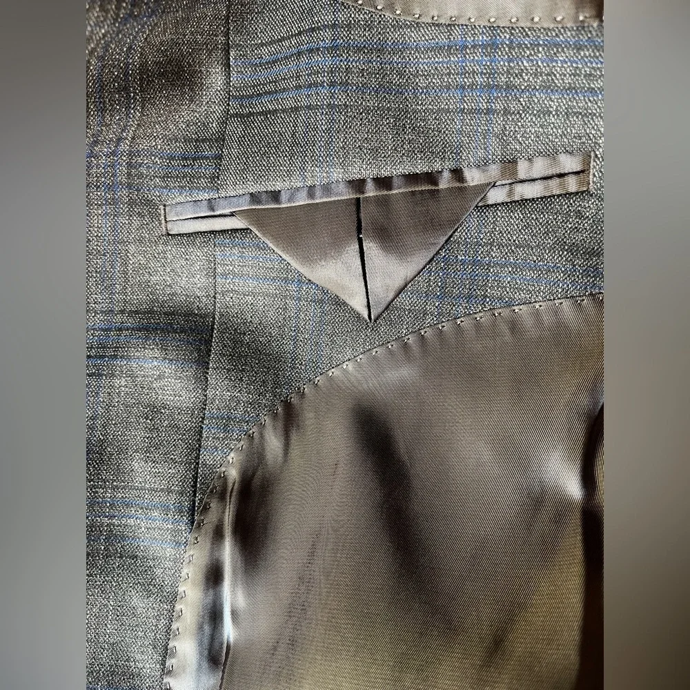 Men’s Ralph Lauren Blazer Suit Jacket Brown & Blue plaid Sports coat  Career 48L